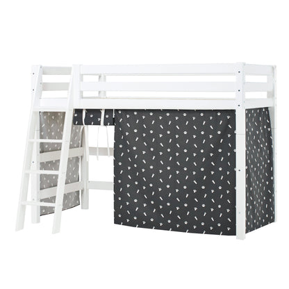 Hoppekids ECO Luxury Mid-High Bed with Pets Granite Grey Bed Curtain