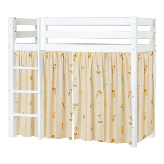 Hoppekids ECO Luxury Mid-High Bed with Yellow Ole Lukoie Bed Curtain