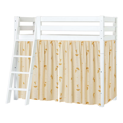 Hoppekids ECO Luxury Mid-High Bed with Yellow Ole Lukoie Bed Curtain
