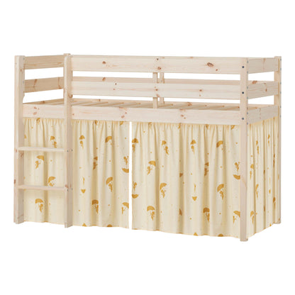 Hoppekids ECO Comfort Mid-High Bed with Yellow Ole Lukoie Bed Curtain
