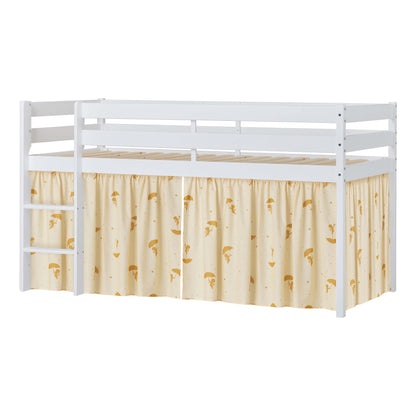 Hoppekids ECO Comfort Mid-High Bed with Yellow Ole Lukoie Bed Curtain
