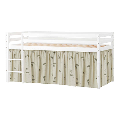 ECO Dream Mid-Height Bed with Green Ole Lukoie Bed Curtain