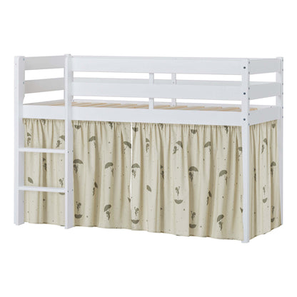 Hoppekids ECO Comfort Mid-High Bed with Green Ole Lukoie Bed Curtain