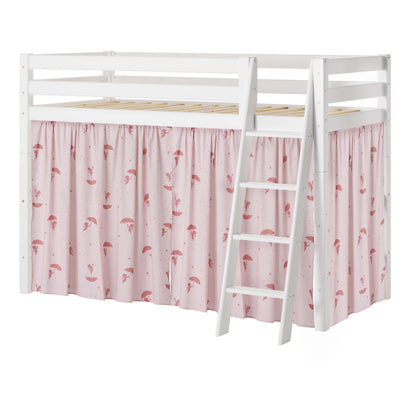 Hoppekids ECO Luxury Mid-High Bed with Red Ole Lukoie Bed Curtain