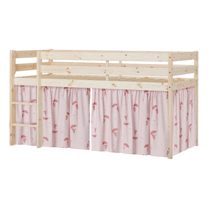 Hoppekids ECO Comfort Mid-High Bed with Red Ole Lukoie Bed Curtain