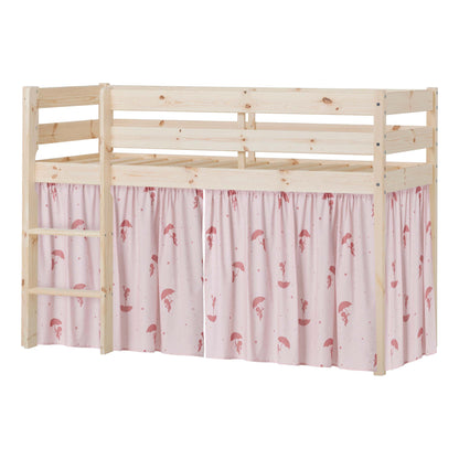 Hoppekids ECO Comfort Mid-High Bed with Red Ole Lukoie Bed Curtain
