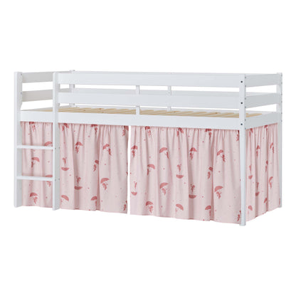Hoppekids ECO Comfort Mid-High Bed with Red Ole Lukoie Bed Curtain