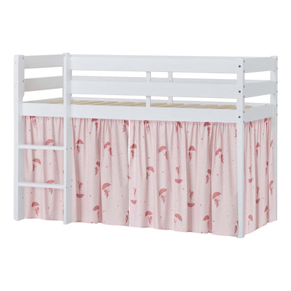 Hoppekids ECO Comfort Mid-High Bed with Red Ole Lukoie Bed Curtain