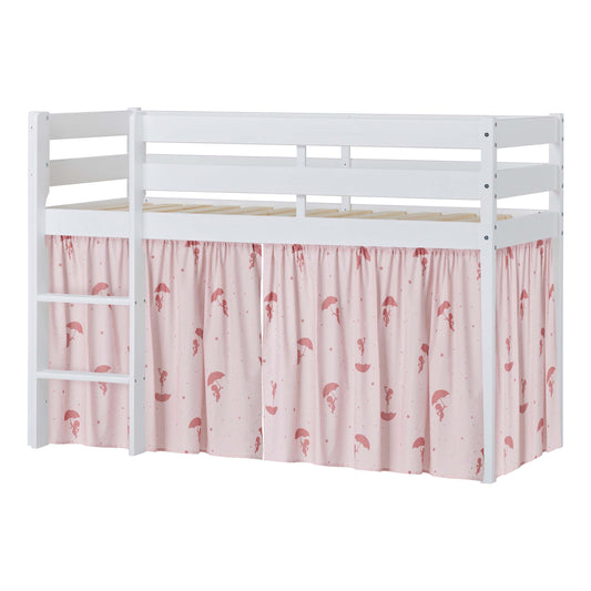 Hoppekids ECO Comfort Mid-High Bed with Red Ole Lukoie Bed Curtain