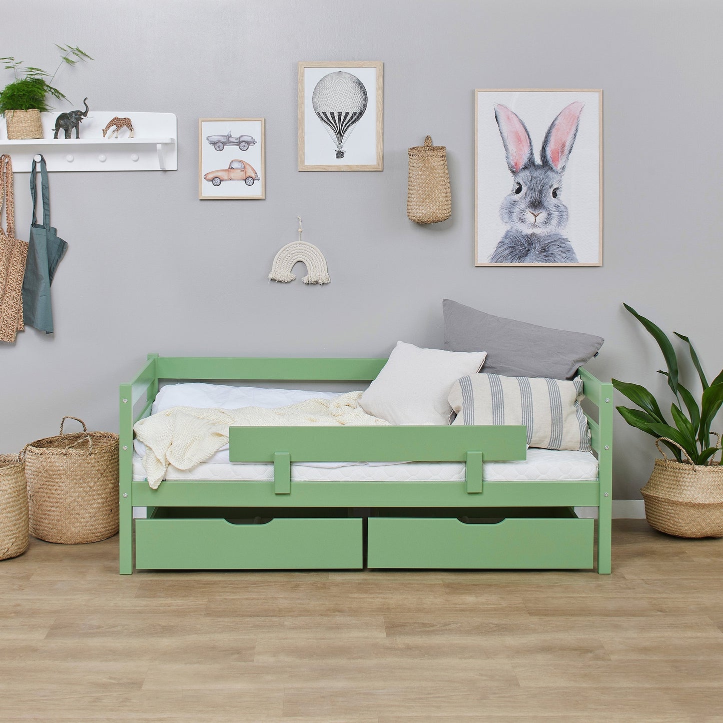 ECO Comfort Junior Bed 70x160 cm incl. Drawers and Guard Rail