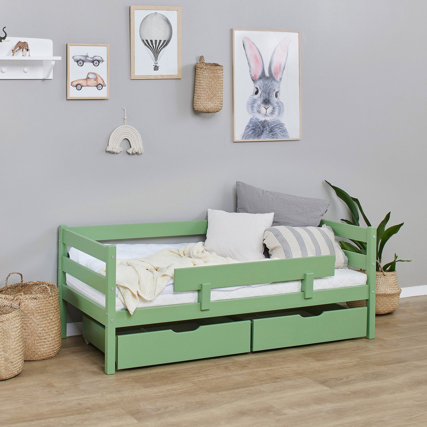 ECO Comfort Junior Bed 70x160 cm incl. Drawers and Guard Rail