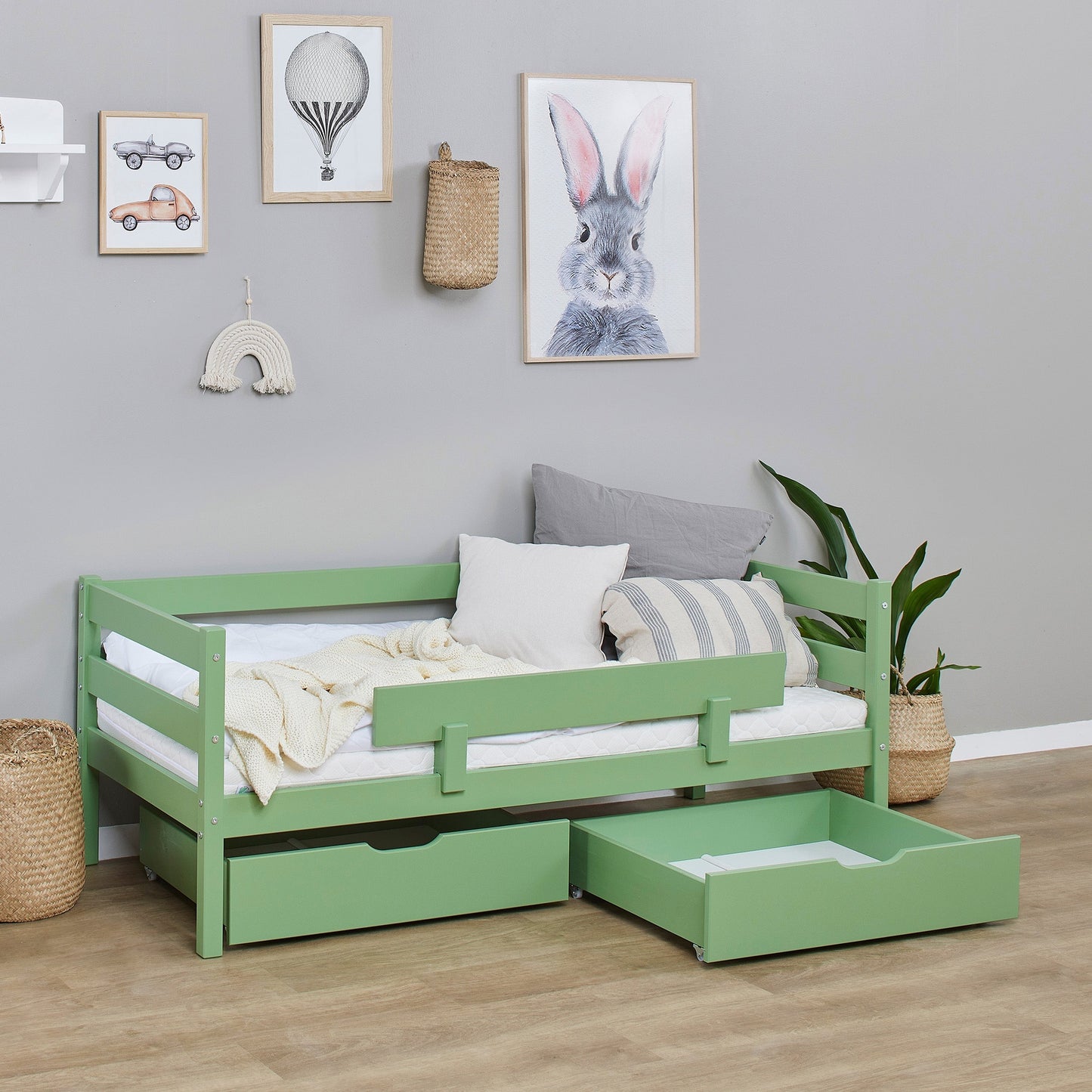 ECO Comfort Junior Bed 70x160 cm incl. Drawers and Guard Rail