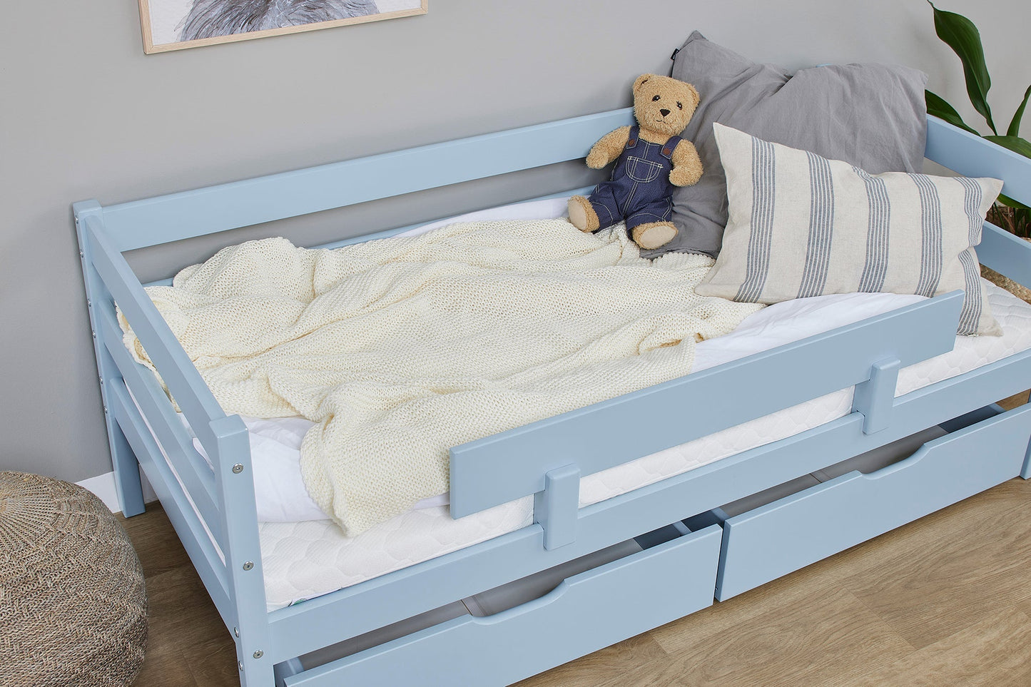 ECO Comfort Junior Bed 70x160 cm incl. Drawers and Guard Rail
