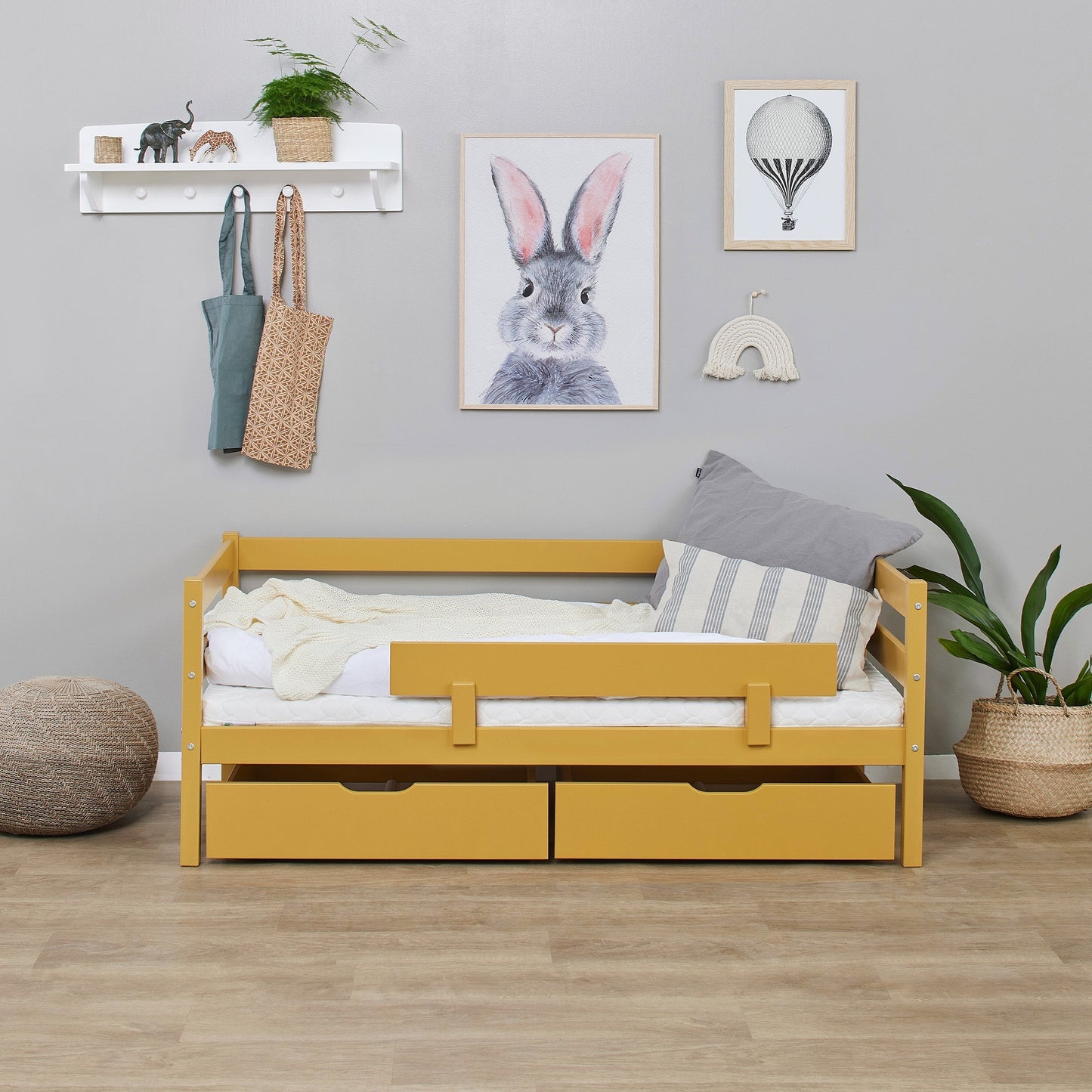ECO Comfort Junior Bed 70x160 cm incl. Drawers and Guard Rail
