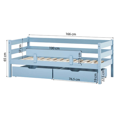 ECO Comfort Junior Bed 70x160 cm incl. Drawers and Guard Rail