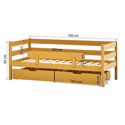 ECO Comfort Junior Bed 70x160 cm incl. Drawers and Guard Rail