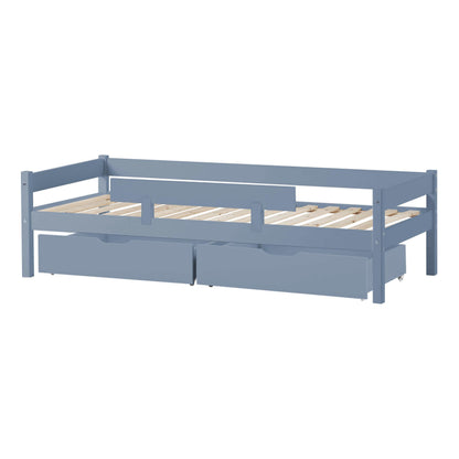 Hoppekids Junior Bed, 70x160cm, with Drawers & Bed Rail, Dusted Blue