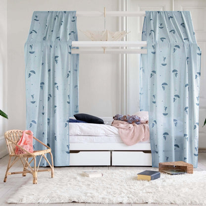 Hoppekids Ole Lukoie Bed Curtain for House Bed, Blue
