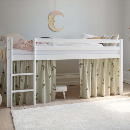 ECO Dream Mid-Height Bed with Green Ole Lukoie Bed Curtain