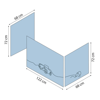ECO Dream Mid-Height Bed with Cars Bed Curtain