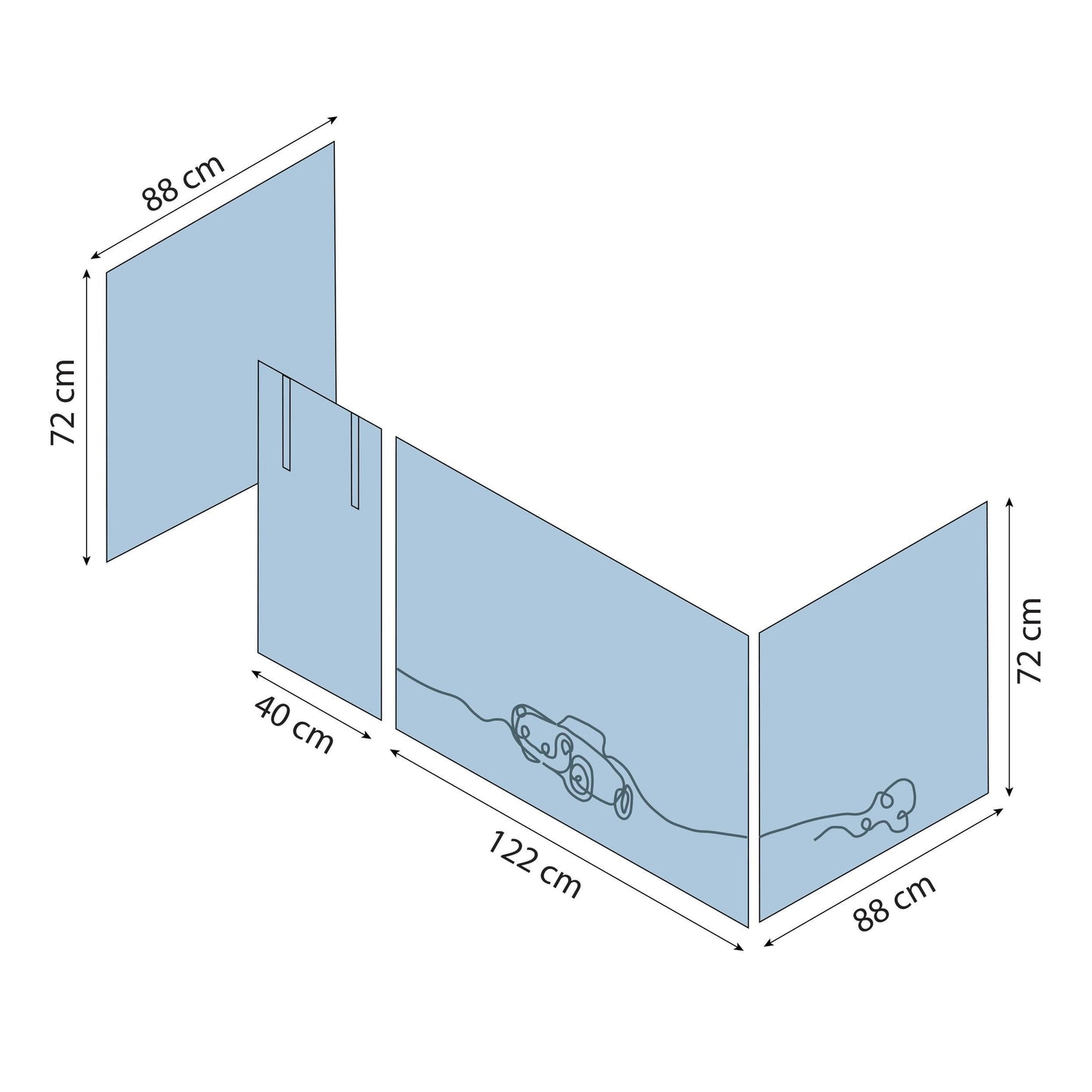 ECO Dream Mid-Height Bed with Cars Bed Curtain