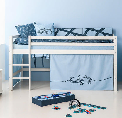 ECO Dream Mid-Height Bed with Cars Bed Curtain