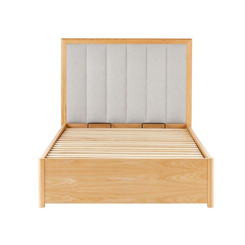 Evital Bed Frame with Gas Lift Base - King Single / Dove Grey