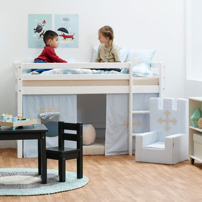 Hoppekids ECO Dream Mid-Height Bed with Fairytale Knight Bed Curtain