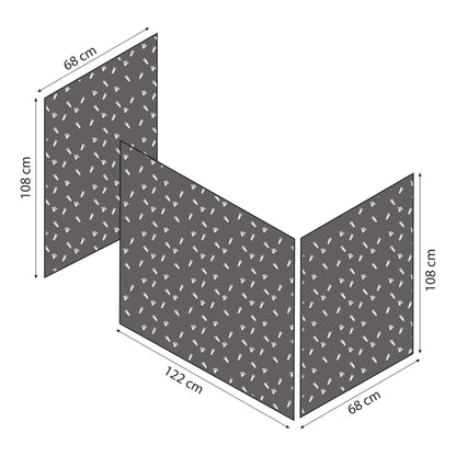 Hoppekids ECO Luxury Mid-High Bed with Pets Granite Grey Bed Curtain
