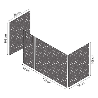 Hoppekids ECO Luxury Mid-High Bed with Pets Granite Grey Bed Curtain