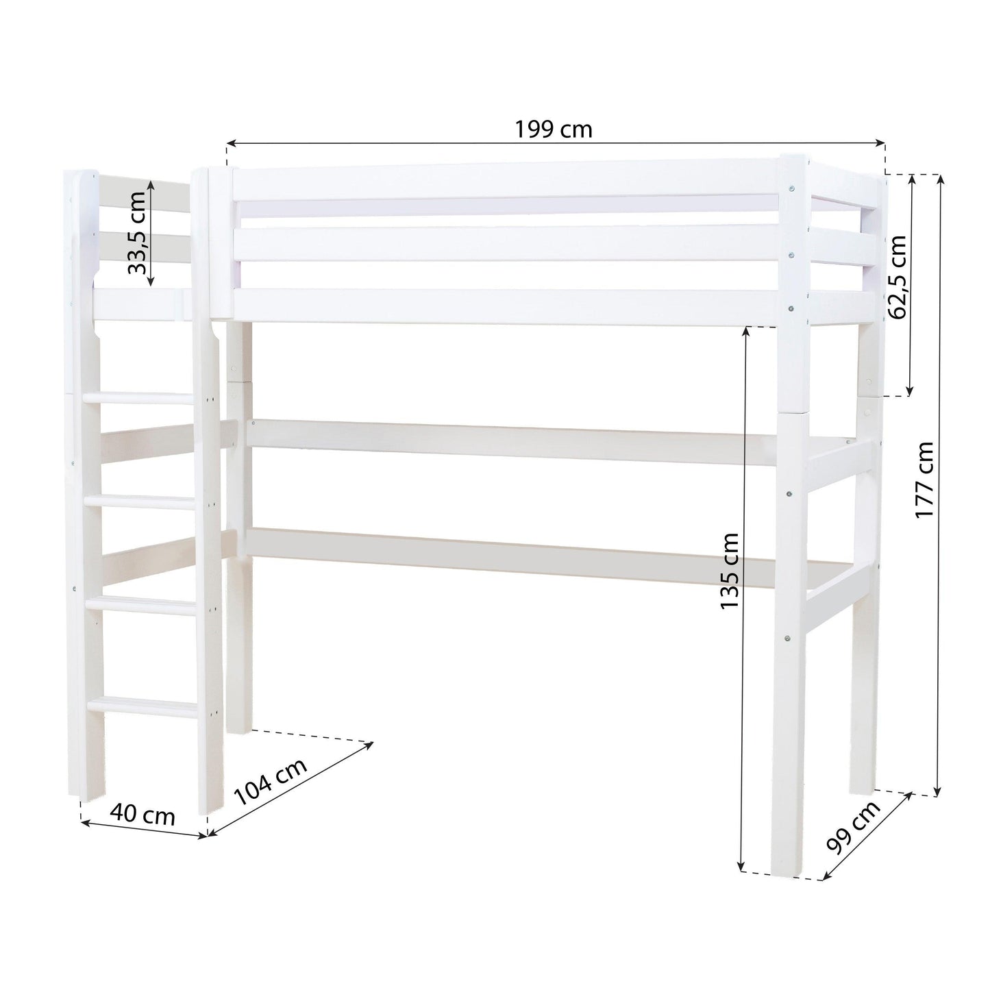 Hoppekids ECO Luxury High Bed, white