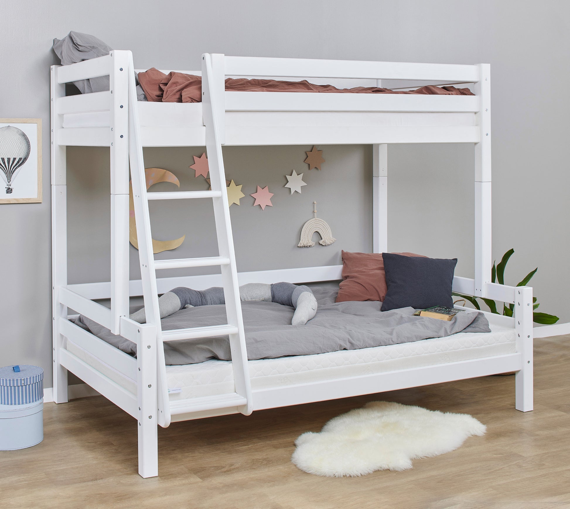 Hoppekids ECO Luxury Family bunk bed, White, Pine, 120x200 cm
