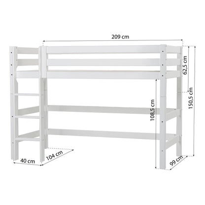 Hoppekids ECO Luxury Mid-High Bed with Princess Bed Curtain