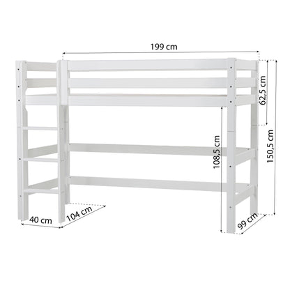 Hoppekids ECO Luxury Mid-High Bed with Princess Bed Curtain