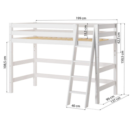 ECO Luxury Mid-High Bed with Cars Curtain from Hoppekids