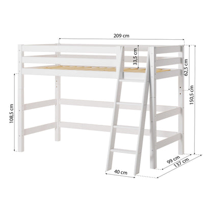 ECO Luxury Mid-High Bed with Cars Curtain from Hoppekids