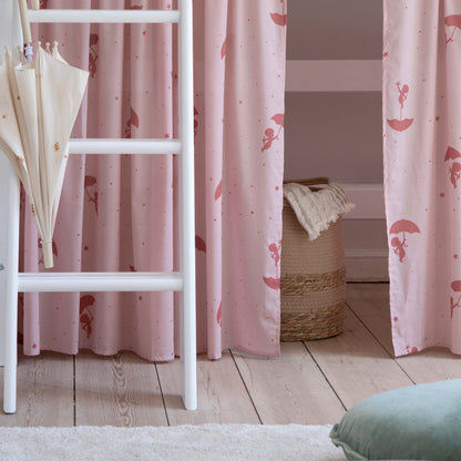 Hoppekids ECO Luxury Mid-High Bed with Red Ole Lukoie Bed Curtain