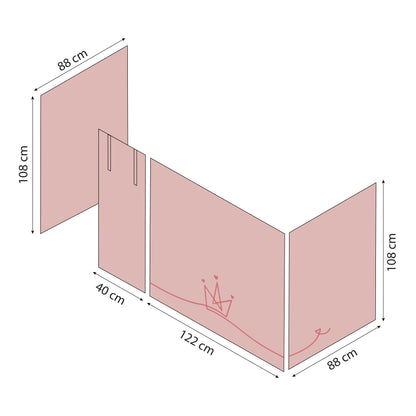 Hoppekids ECO Luxury Mid-High Bed with Princess Bed Curtain