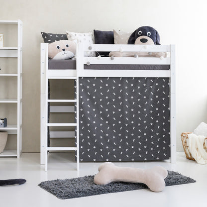 Hoppekids ECO Luxury Mid-High Bed with Pets Granite Grey Bed Curtain