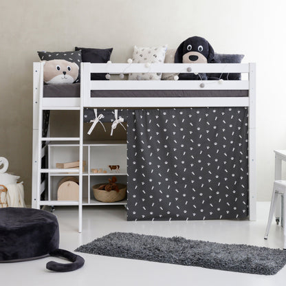 Hoppekids ECO Luxury Mid-High Bed with Pets Granite Grey Bed Curtain