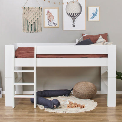 Hoppekids Steens For Kids Mid-High Bed, White