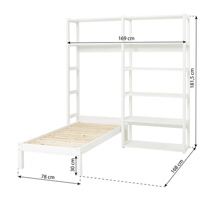 Hoppekids STOREY Set with 8 Shelves and Bed, 70x160 cm