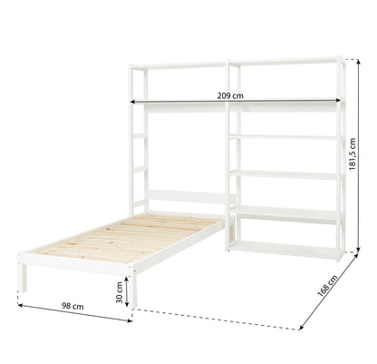 Hoppekids STOREY Set with 8 Shelves and Bed, 70x160 cm