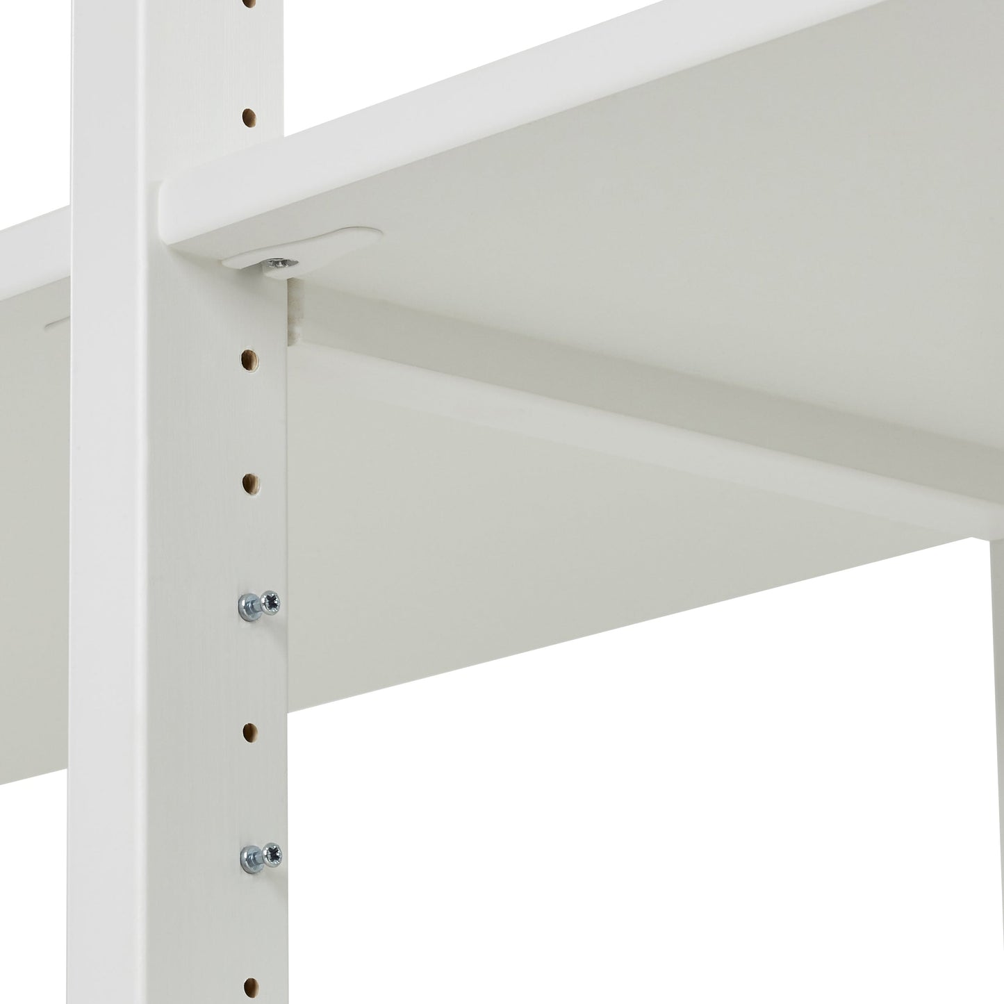 Hoppekids STOREY Shelf with 2 Sections, 4 Shelves, Bed in 70x160 cm, and 80 cm Desk Top – White