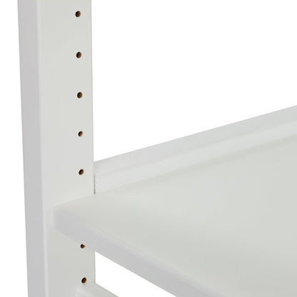 Hoppekids STOREY Shelf with 2 Sections, 4 Shelves, Bed in 70x160 cm, and 80 cm Desk Top – White