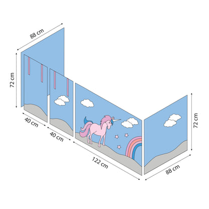 Unicorn Half-High ECO Comfort Bed with Curtain